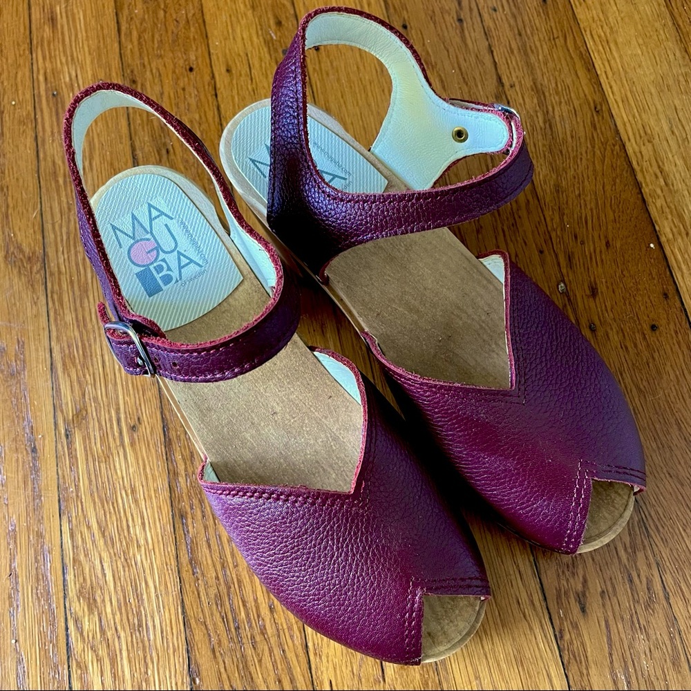 Maguba Swedish heeled clog sandals in Boudreaux (size 37)